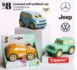 Giant Tiger Licensed soft pullback car offer