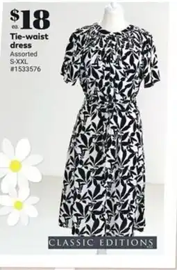Giant Tiger Tie waist dress assorted offer
