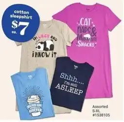 Giant Tiger Cotton sleepshirt offer