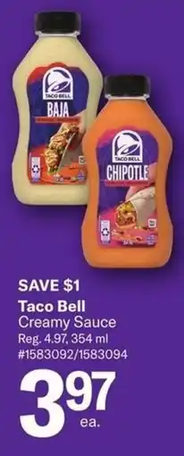 Giant Tiger Taco bell creamy sauce offer