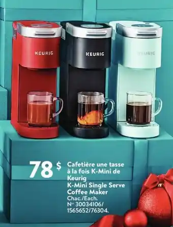 Walmart Cafetière une tasse à la fois k-mini de keurig offer