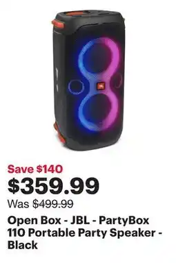 Best Buy Open Box - JBL - PartyBox 110 Portable Party Speaker - Black offer