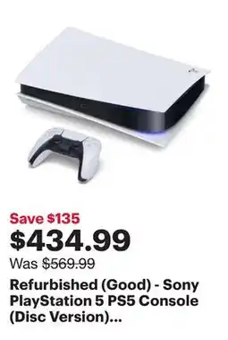 Best Buy Refurbished (Good) - Sony PlayStation 5 PS5 Console (Disc Version) *NO STAND offer