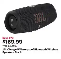 Best Buy JBL Charge 5 Waterproof Bluetooth Wireless Speaker - Black offer
