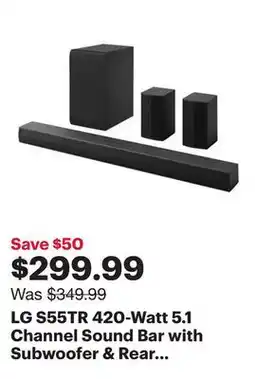 Best Buy LG S55TR 420-Watt 5.1 Channel Sound Bar with Subwoofer & Rear Speakers - Only at Best Buy offer