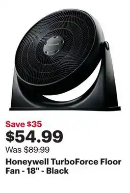 Best Buy Honeywell TurboForce Floor Fan - 18 - Black offer