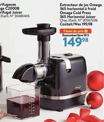 Walmart Extracteur de jus omega 365 horizontal à froid offer