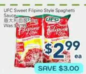 Oceans Fresh Food Market UFC Sweet Flipino Style Spaghelb Sauce offer