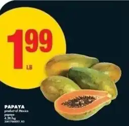 No Frills Papaya offer