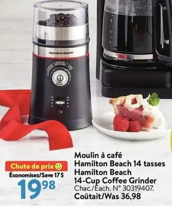 Walmart Moulin à café hamilton beach 14 tasses offer