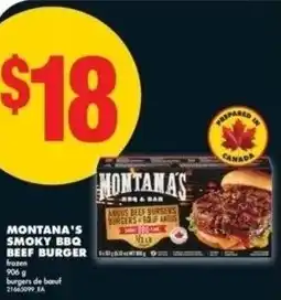 No Frills Montana's smoky bbq beef burger offer