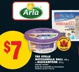 No Frills Tre stelle mozzarella ball or mascarpone offer