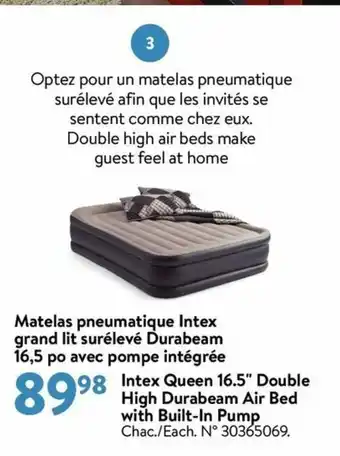 Walmart Matelas pneumatique Intex grand lit surélevé Durabeam offer