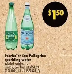 No Frills Perrier or san pellegrino sparkling water offer