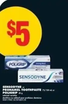 No Frills Sensodyne pronamel toothpaste poligrip offer
