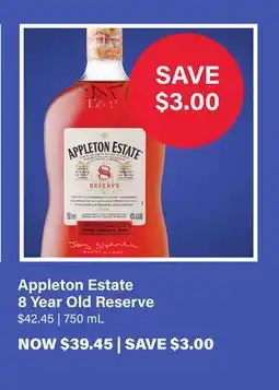 LCBO Appleton Estate 8 Year Old Reserve offer