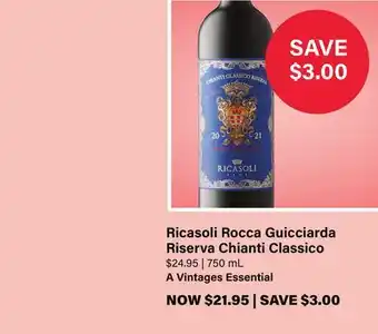 LCBO Ricasoli Rocca Guicciarda Riserva Chianti Classico offer