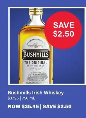 LCBO Bushmills Irish Whiskey offer
