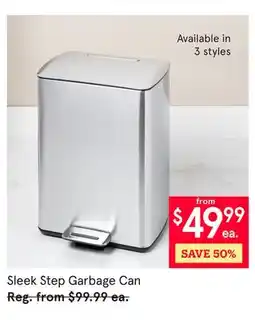 Kitchen Stuff Plus Sleek Step Garbage Can offer
