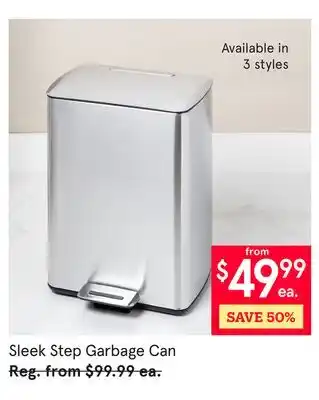 Kitchen Stuff Plus Sleek Step Garbage Can offer