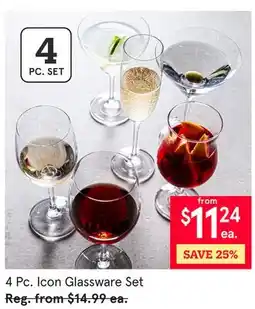 Kitchen Stuff Plus 4 Pc. Icon Glassware Set offer