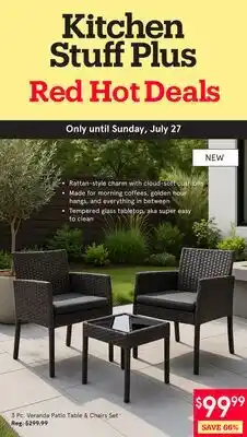 Kitchen Stuff Plus 3 Pc. Veranda Patio Table & Chairs Set offer