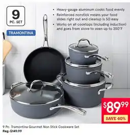 Kitchen Stuff Plus 9 Pc. Tramontina Gourmet Non Stick Cookware Set offer