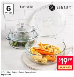 Kitchen Stuff Plus 6 Pc. Libbey Baker's Basics Casserole Set offer