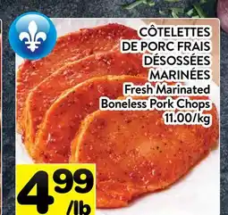 Supermarché PA CÔTELETTES DE PORC FRAIS DÉSOSSÉES MARINÉES | Fresh Marinated Boneless Pork Chops offer