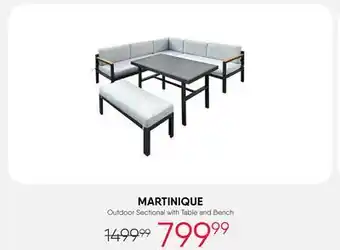 Meubles RD Martinique - Steel Outdoor Sectional with Table and Bench offer