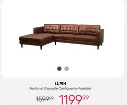 Meubles RD Lupin - Sectional with Left-Side Chaise - Brown offer