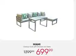 Meubles RD Miami - Aluminium Outdoor Sofa with Ottoman and Table - 4 pcs offer
