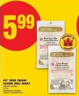 No Frills PC free from sliced deli meat offer