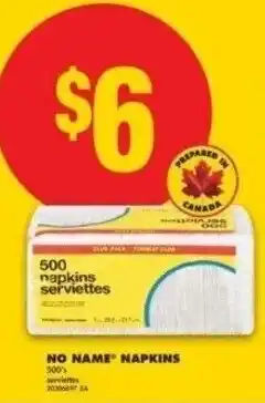 No Frills No name napkins offer