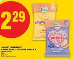 No Frills Simply gourmet crunchers or puffies snacks offer