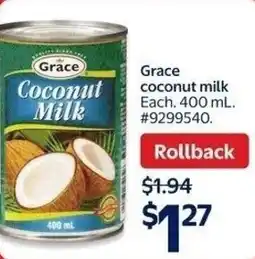 Walmart Grace coconut milk offer