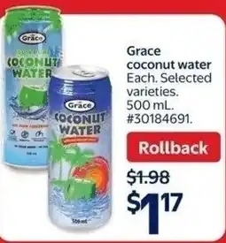 Walmart Grace coconut water offer