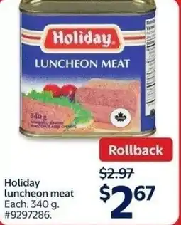 Walmart Holiday luncheon meat offer