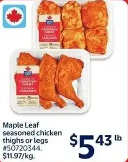 Walmart Maple Leaf seasoned chicken thighs or legs offer