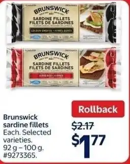Walmart Brunswick sardine fillets offer
