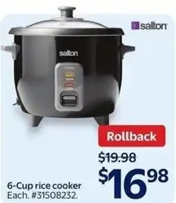 Walmart 6-Cup rice cooker offer