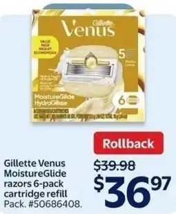 Walmart Gillette venus moistureglide razors cartridge refill offer