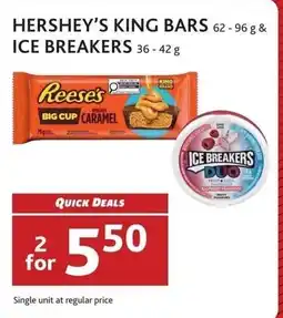 Co-op Hershey's king bars & ice breakers offer