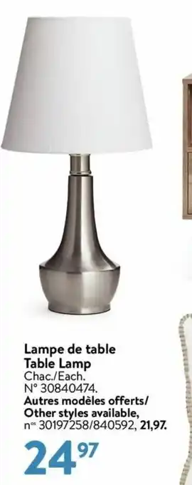 Walmart Lampe de table Table Lamp offer