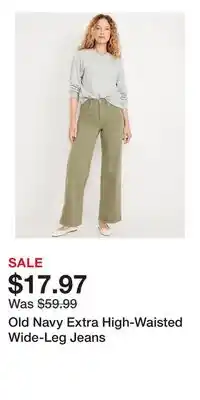 Old Navy Old Navy Extra High-Waisted Wide-Leg Jeans offer
