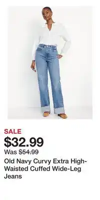 Old Navy Old Navy Curvy Extra High-Waisted Cuffed Wide-Leg Jeans offer