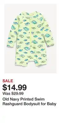 Old Navy Old Navy Printed Swim Rashguard Bodysuit for Baby offer