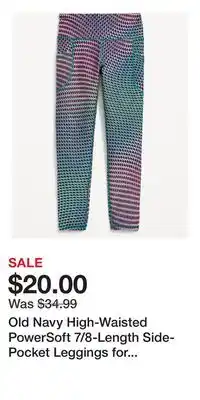 Old Navy Old Navy High-Waisted PowerSoft 7/8-Length Side-Pocket Leggings for Girls offer