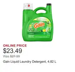 Costco Gain Liquid Laundry Detergent, 4.82 L offer