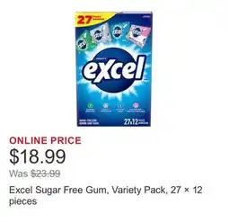 Costco Excel Sugar Free Gum, Variety Pack, 27 × 12 pieces offer